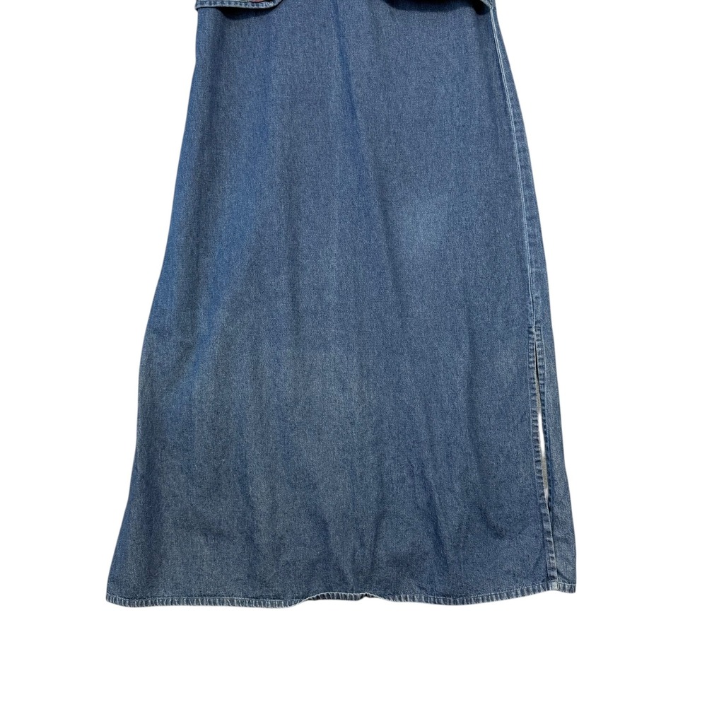 Vintage | Che Bella | Denim Floral Layered Maxi Dress Blue Medium Wash Size L - Picture 4 of 16